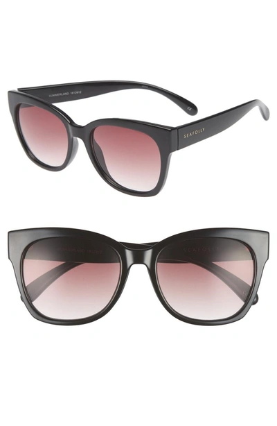 Shop Seafolly Summerland 55mm Cat Eye Sunglasses - Black