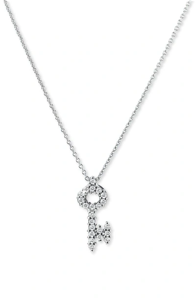 Shop Roberto Coin 'tiny Treasures' Diamond Baby Key Necklace In White Gold