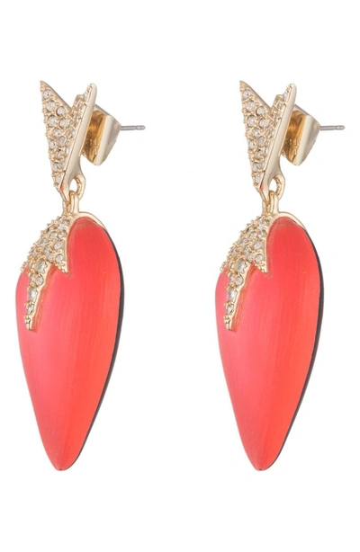 Shop Alexis Bittar Lucite Drop Post Earrings In Coral