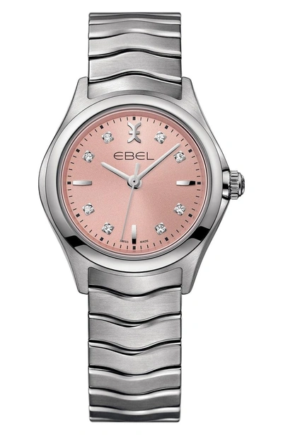 Shop Ebel Wave Bracelet Watch, 30mm In Silver/ Pink/ Silver