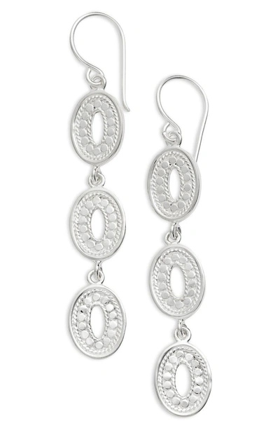 Shop Anna Beck Open Oval Triple Drop Earrings In Silver