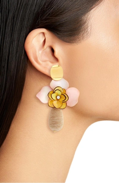 Shop Lizzie Fortunato Magnolia Drop Earrings In Multi