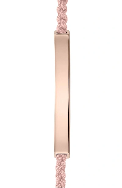Shop Monica Vinader Engravable Linear Friendship Bracelet In Rose Gold/ Ballet Pink