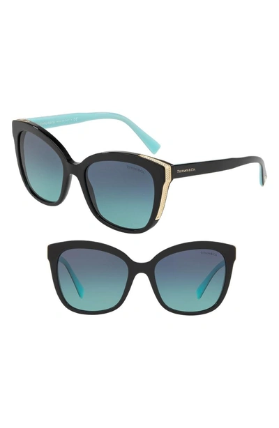 Shop Tiffany & Co Diamond Point 55mm Gradient Square Sunglasses In Black Gradient