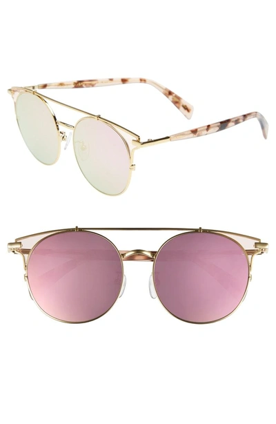 Shop Vedi Vero 62mm Metal Oversize Aviator Sunglasses - Gold/purple Mirror