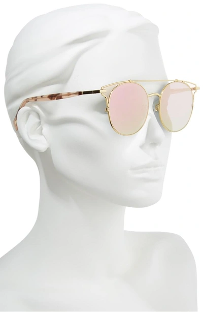 Shop Vedi Vero 62mm Metal Oversize Aviator Sunglasses - Gold/purple Mirror