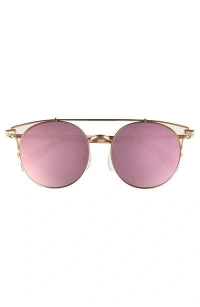 Shop Vedi Vero 62mm Metal Oversize Aviator Sunglasses - Gold/purple Mirror