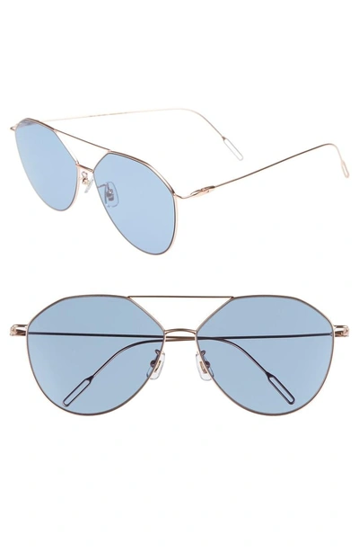 Shop Vedi Vero 62mm Metal Oversize Aviator Sunglasses In Rose Gold/navy