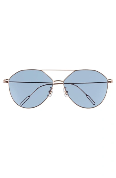 Shop Vedi Vero 62mm Metal Oversize Aviator Sunglasses In Rose Gold/navy
