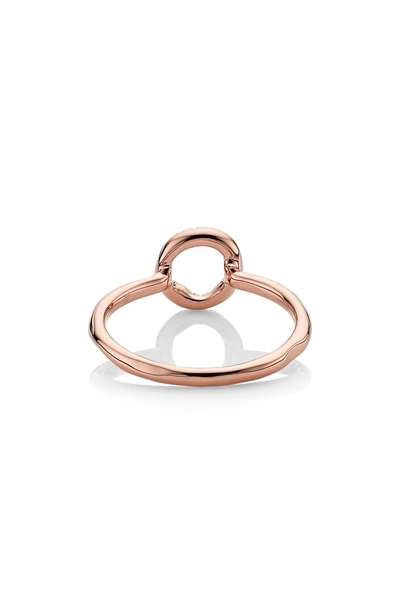 Shop Monica Vinader Riva Diamond Mini Circle Ring In Rose Gold/ Diamond