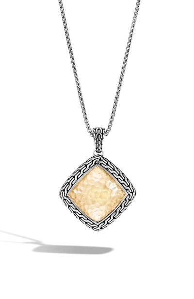 Shop John Hardy Heritage Quadrangle Pendant Necklace In Silver/ Gold