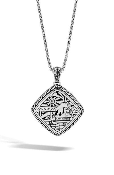 Shop John Hardy Heritage Quadrangle Pendant Necklace In Silver/ Gold