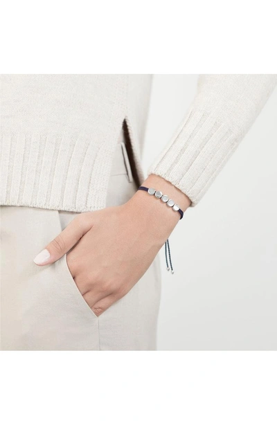 Shop Monica Vinader Engravable Beaded Friendship Bracelet In Navy/ Silver