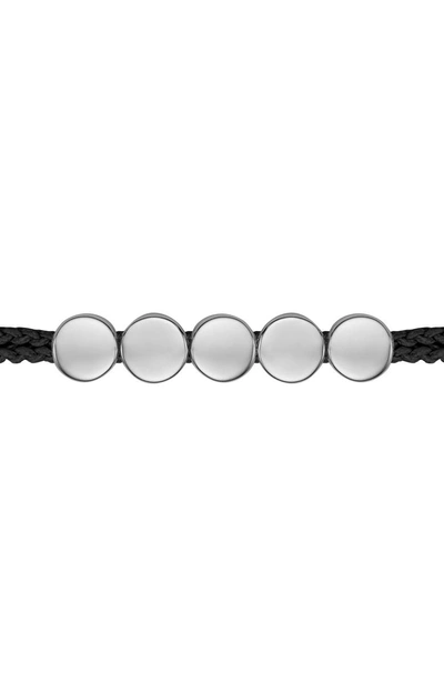 Shop Monica Vinader Engravable Beaded Friendship Bracelet In Silver/ Black
