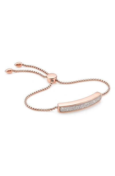 Shop Monica Vinader Engravable Baja Diamond Bracelet (online Trunk Show) In Rose Gold/ Diamond