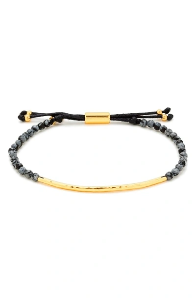 Shop Gorjana Power Gemstone Self-wisdom Bracelet In Obsidian/ Gold