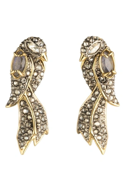 Shop Alexis Bittar Lovebird Post Earrings In Gold/ Silver