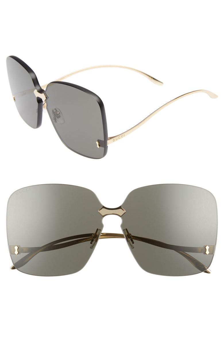 Gucci 99Mm Rimless Sunglasses - Gold | ModeSens