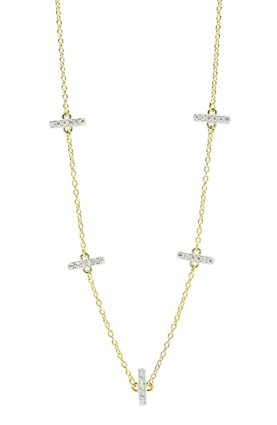 Shop Freida Rothman Radiance Crystal Station Necklace In Silver/ Gold