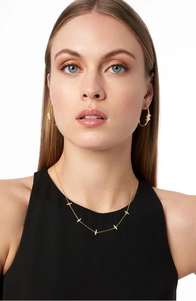 Shop Freida Rothman Radiance Crystal Station Necklace In Silver/ Gold
