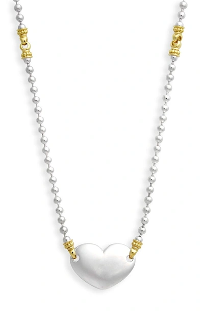 Shop Lagos Beloved Heart Chain Necklace In Silver