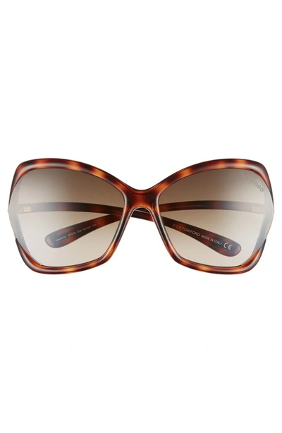 Shop Tom Ford Astrid 61mm Geometric Sunglasses - Havana/ Rose Gold/ Roviex