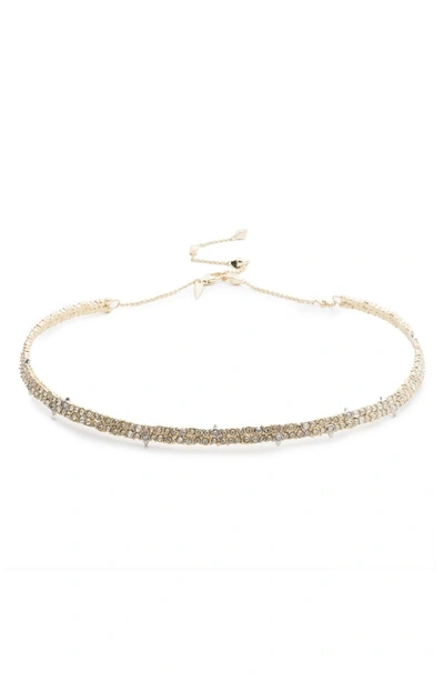 Shop Alexis Bittar Crystal Choker In Crystal/ Gold