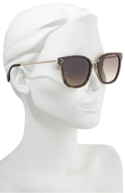 Shop Celine Special Fit 54mm Sunglasses - Havana/ Gold/ Brown
