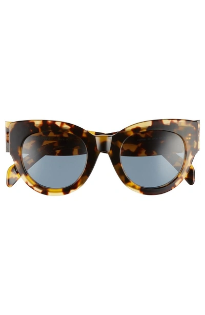 Shop Celine Special Fit 50mm Cat Eye Sunglasses - Havana/ Vintage Blue