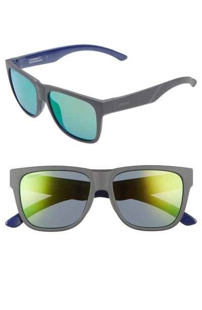Shop Smith Lowdown 2 55mm Chromapop(tm) Square Sunglasses - Matte Smoke Blue
