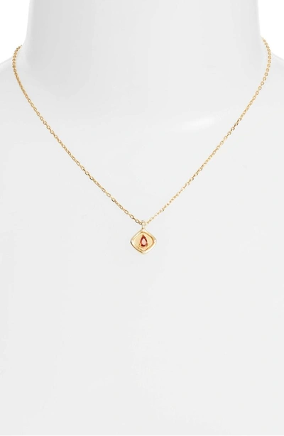 Shop Lulu Dk Teardrop Monthstone Pendant Necklace In January - Garnet Red