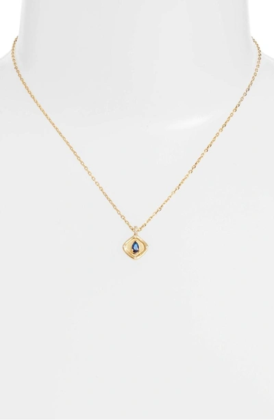 Shop Lulu Dk Teardrop Monthstone Pendant Necklace In September - Sapphire Blue