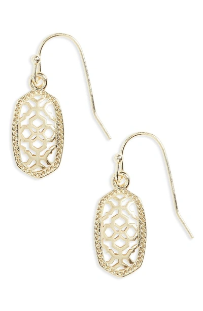 Shop Kendra Scott Lee Small Drop Earrings In Gold Metal Filigree