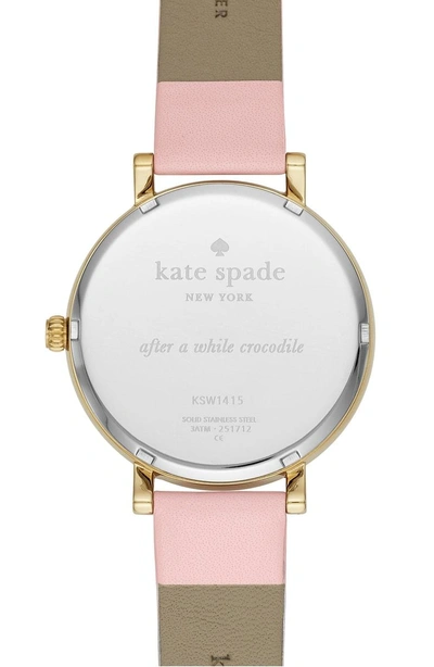 Kate Spade Monterey Alligator Leather Strap Watch, 38mm In Pink | ModeSens