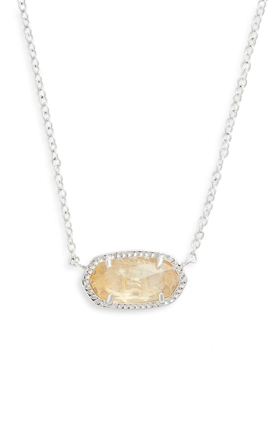 Shop Kendra Scott Elisa Birthstone Pendant Necklace In November/orange Quartz/silver