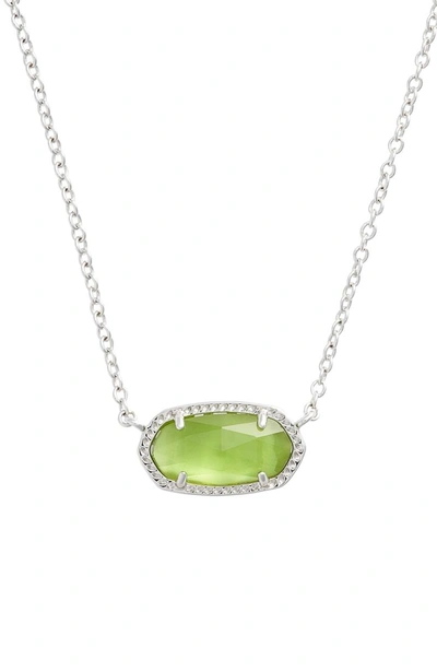 Shop Kendra Scott Elisa Birthstone Pendant Necklace In August/peridot Illusion/silver
