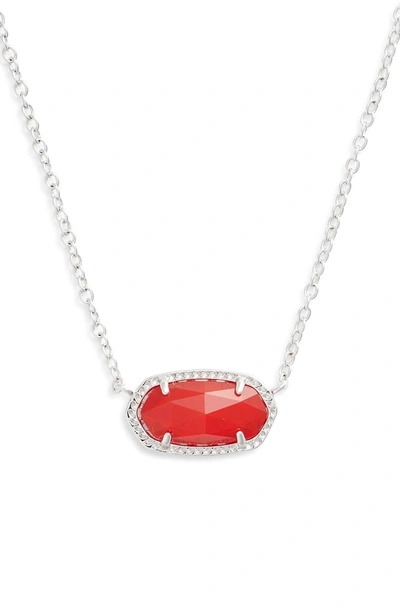 Shop Kendra Scott Elisa Birthstone Pendant Necklace In July/ruby Red/silver