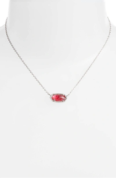 Shop Kendra Scott Elisa Birthstone Pendant Necklace In October/berry Illusion/silver
