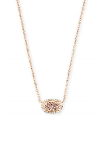 Shop Kendra Scott Chelsea Pendant Necklace In Rose Gold Drusy Cz/ Rose Gold