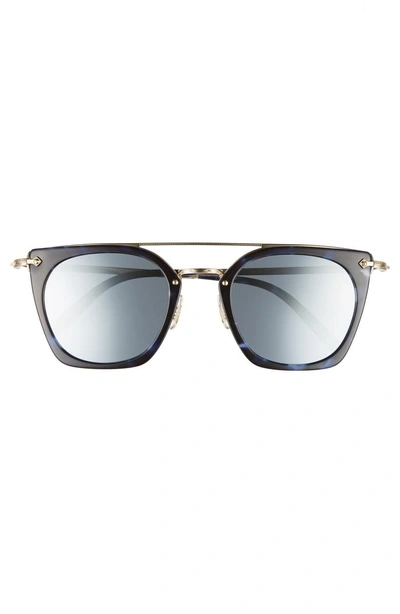Shop Oliver Peoples Dacette 50mm Square Aviator Sunglasses - Cobalt