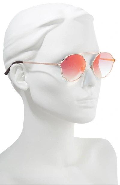 Shop Web 57mm Round Sunglasses In Shiny Light Bronze/ Gradient