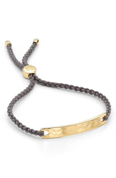 Shop Monica Vinader Engravable Havana Friendship Bracelet In Yellow Gold/ Mink