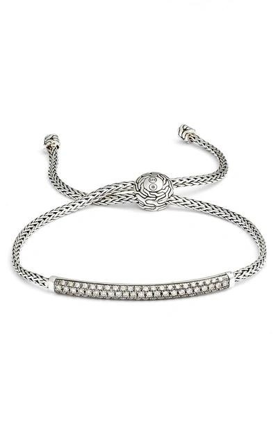 Shop John Hardy Classic Chain Pull Through Bracelet In Silver/ Gray Diamond