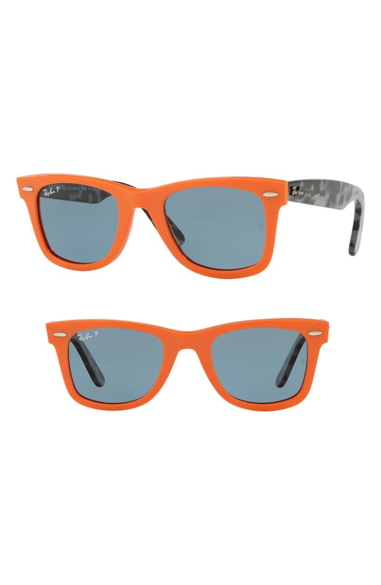 Ray Ban Standard Classic Wayfarer 50mm Polarized Sunglasses Orange Modesens