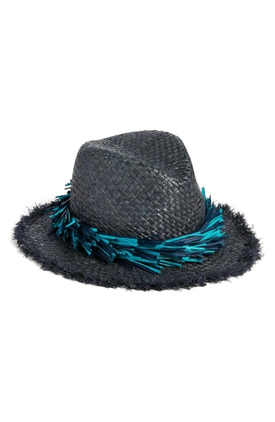 Shop Echo Mangrove Fringe Fedora - Blue In Navy