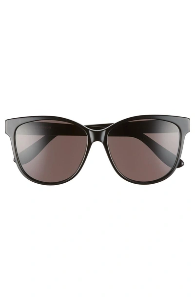 Shop Saint Laurent 58mm Cat Eye Sunglasses - Black/ Black