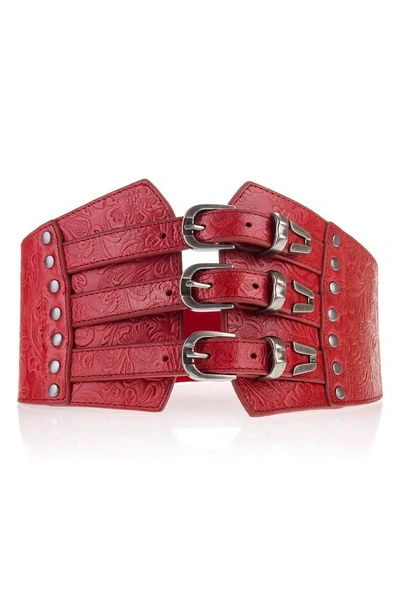 Shop Lovestrength Josie Corset Belt In Red
