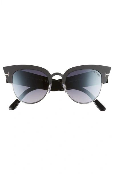 Tom Ford Alexandra Semi-rimless Cat Eye Sunglasses In Blue | ModeSens