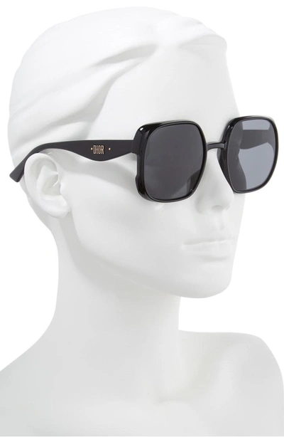 Shop Dior Nuance 56mm Square Sunglasses - Black