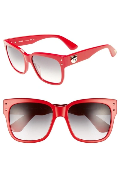 Shop Moschino 56mm Gradient Lens Sunglasses - Red